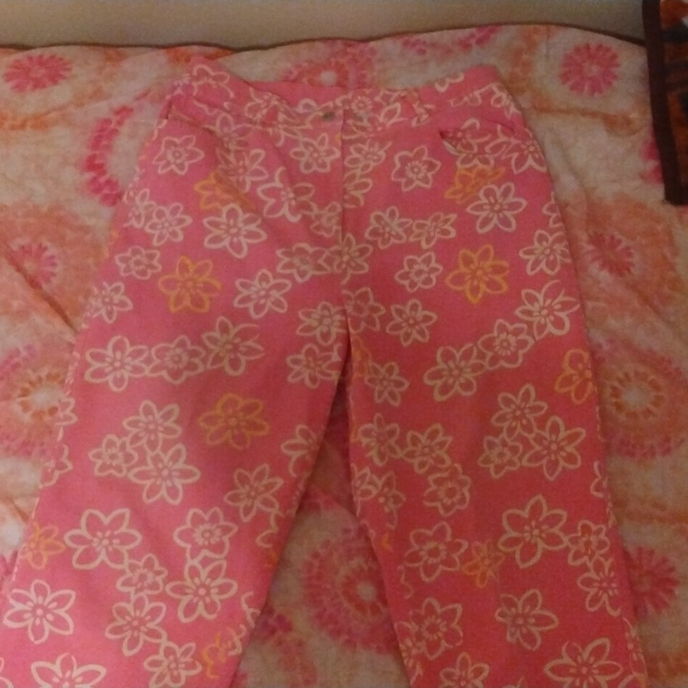 Pink Floral Pants by david brooks